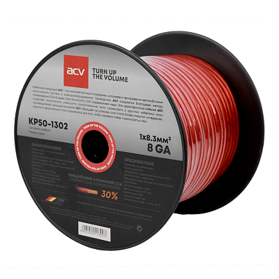 Силовой кабель (8 AWG), красный
